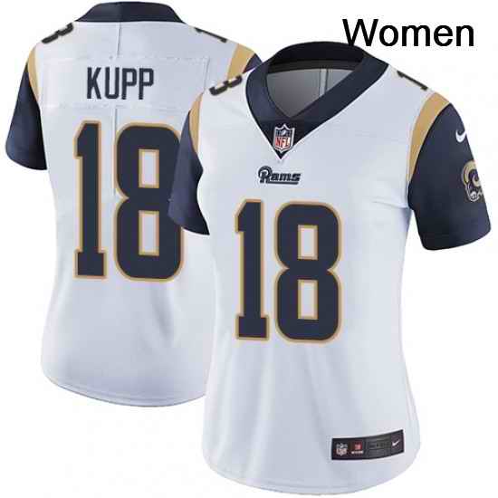 Womens Nike Los Angeles Rams 18 Cooper Kupp Elite White NFL Jersey